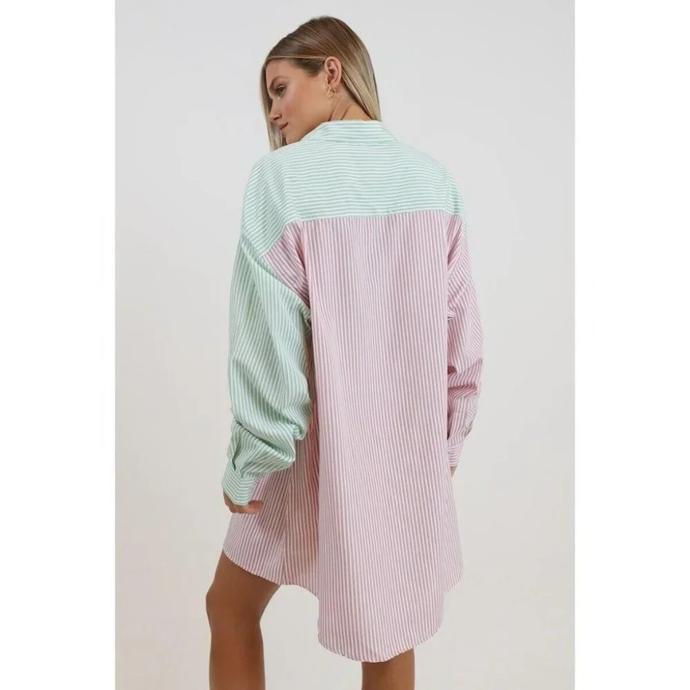 BNWT Blanca Benny Shirt Lime Pink Size M-L Long Sleeve - Picture 6 of 10